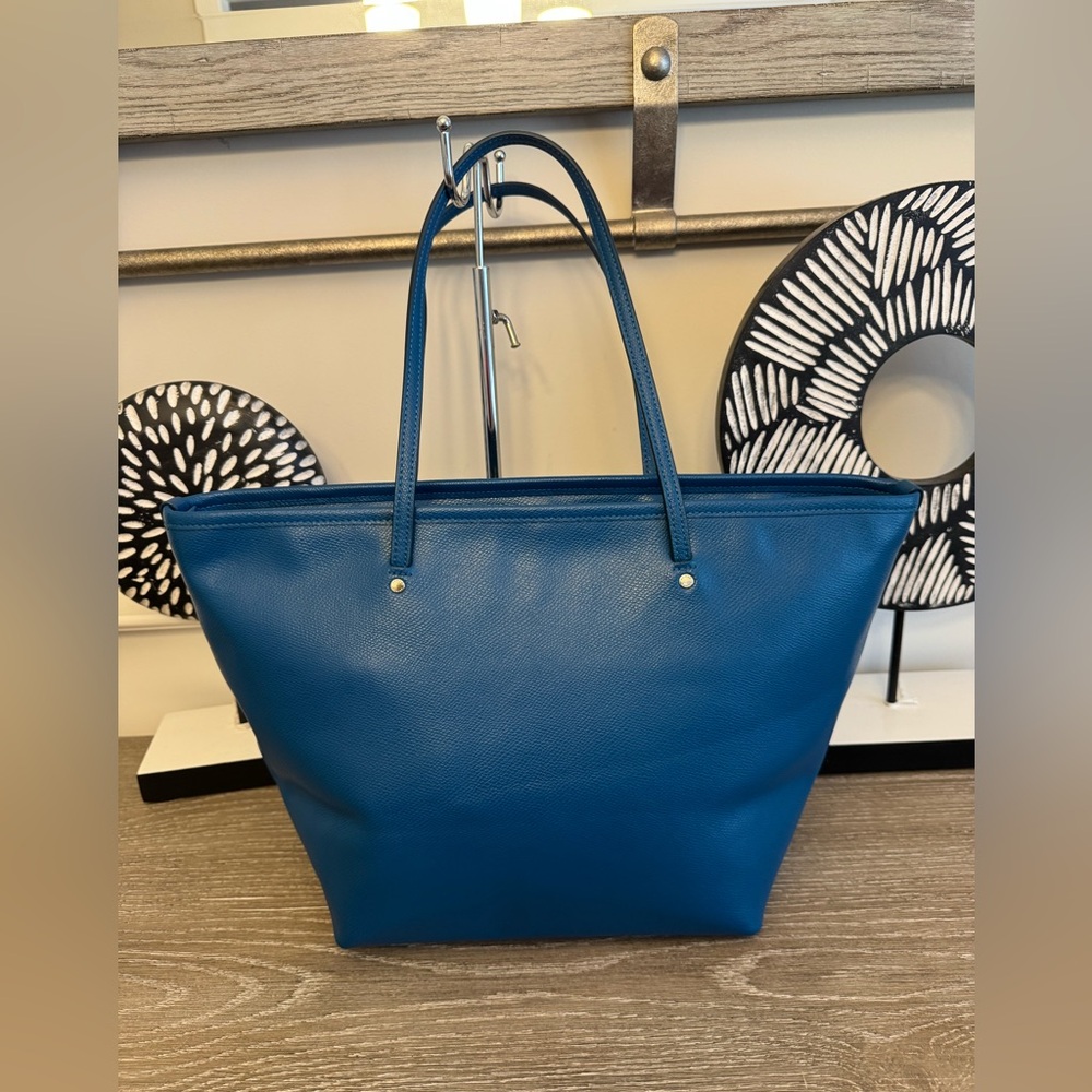 Coach Teal Leather Tote Bag - Picture 2 of 13